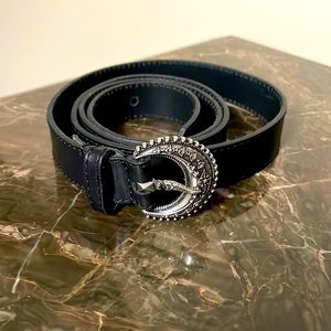 Etro leather crescent belt